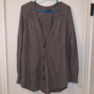 AEO Brown/Tan Waffle Cardigan